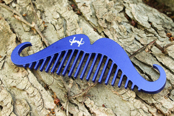 Blue HandleBeard Comb