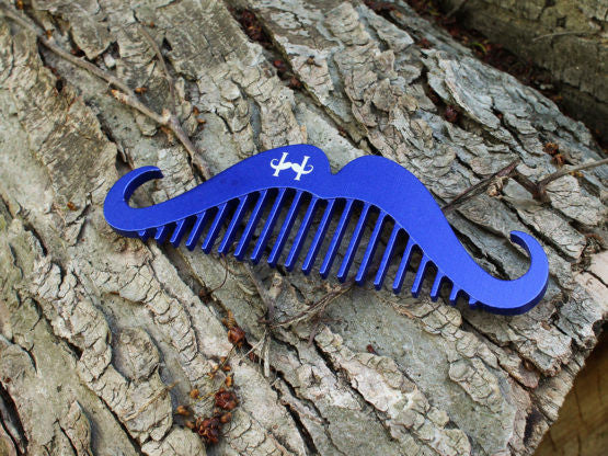 Blue HandleBeard Comb